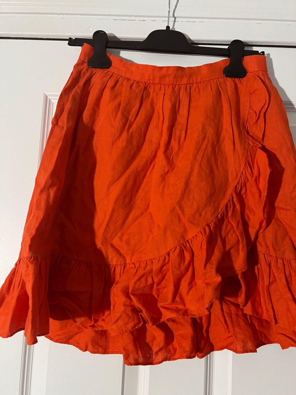 J. Crew Bright Orange Ruffle Mini Skirt